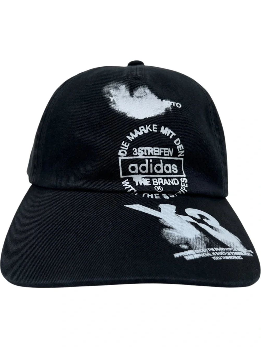 NWT Y-3 adidas Black Baseball Cap with White Logo Prints JAPAN Y3 Yeezy